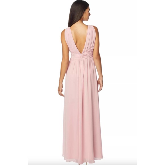 Bill Levkoff Shell Pink Chiffon Sleeveless A Line Dress Style 7140 Size 6 New - Picture 2 of 16